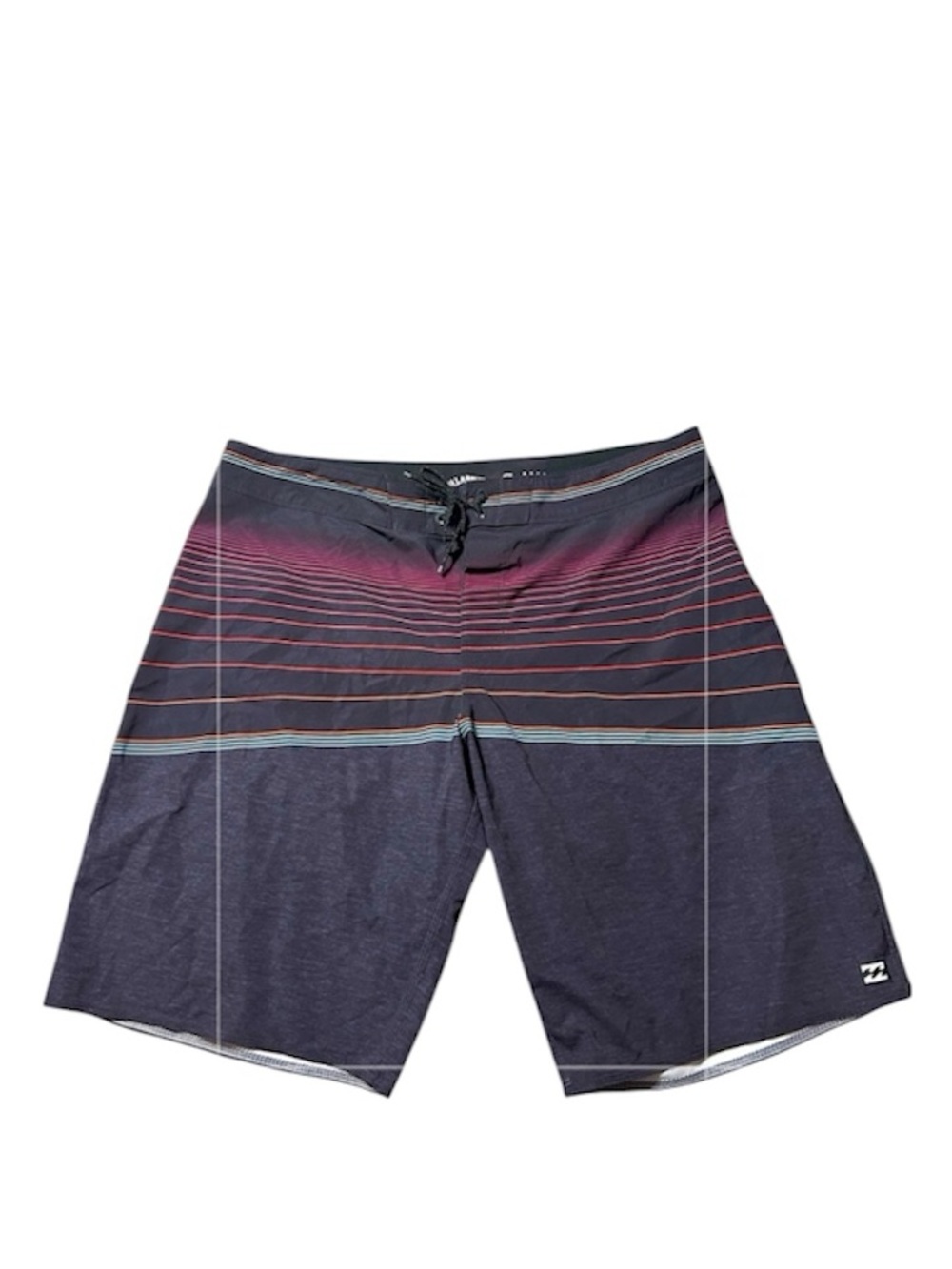 Billabong Vintage North Point Pro Black & Gray Striped Board Shorts